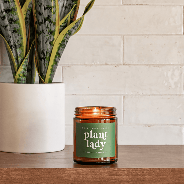 PLANT LADY SOY CANDLE - AMBER JAR - 9 OZ (WILDFLOWERS AND SALT)