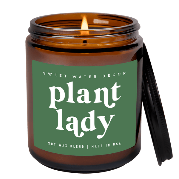 PLANT LADY SOY CANDLE - AMBER JAR - 9 OZ (WILDFLOWERS AND SALT)