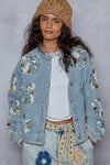 QUILTED BALLOON SLEEVE OVERSIZED PATCH JACKET