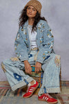 QUILTED BALLOON SLEEVE OVERSIZED PATCH JACKET