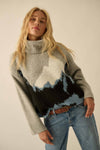 HEATHER MOUNTAINS JACQUARD-KNIT TURTLENECK SWEATER
