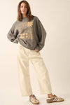 CHECKERBOARD FLOWER THERMAL GRAPHIC SWEATSHIRT