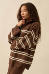 STRIPED KNIT QUARTER-ZIP SWEATER