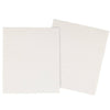 Two white rectangular towels on a white background