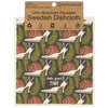 Pack of ultra-absorbent reusable Swedish dishcloth with snail pattern and 'take your time' text.