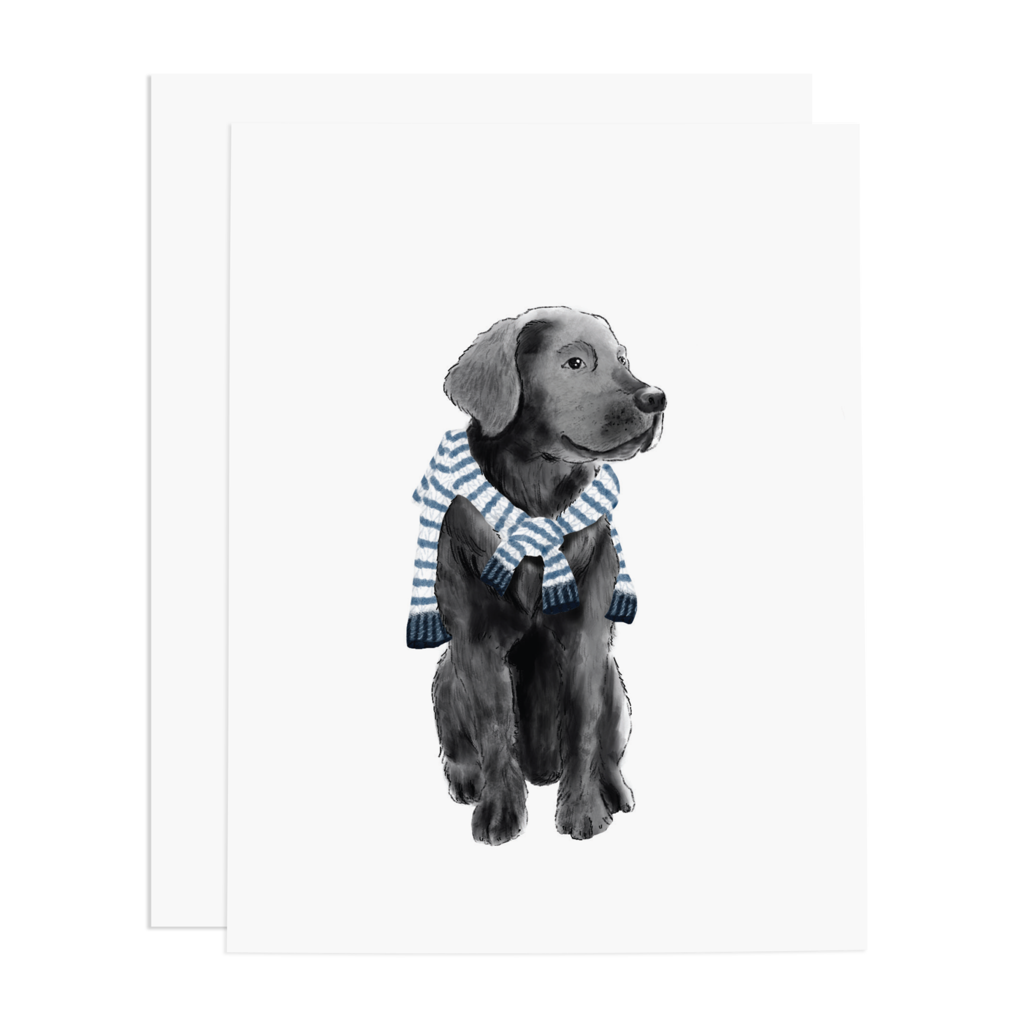 PREPPY BLACK LAB GREETING CARD