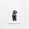 PREPPY BLACK LAB GREETING CARD