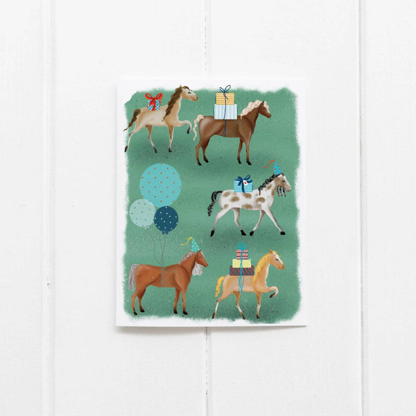 HORSE PARTY BIRTHDAY CARD
