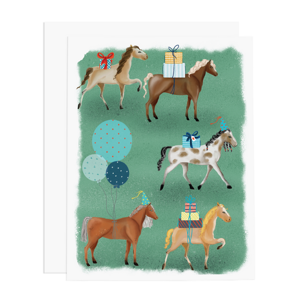 HORSE PARTY BIRTHDAY CARD