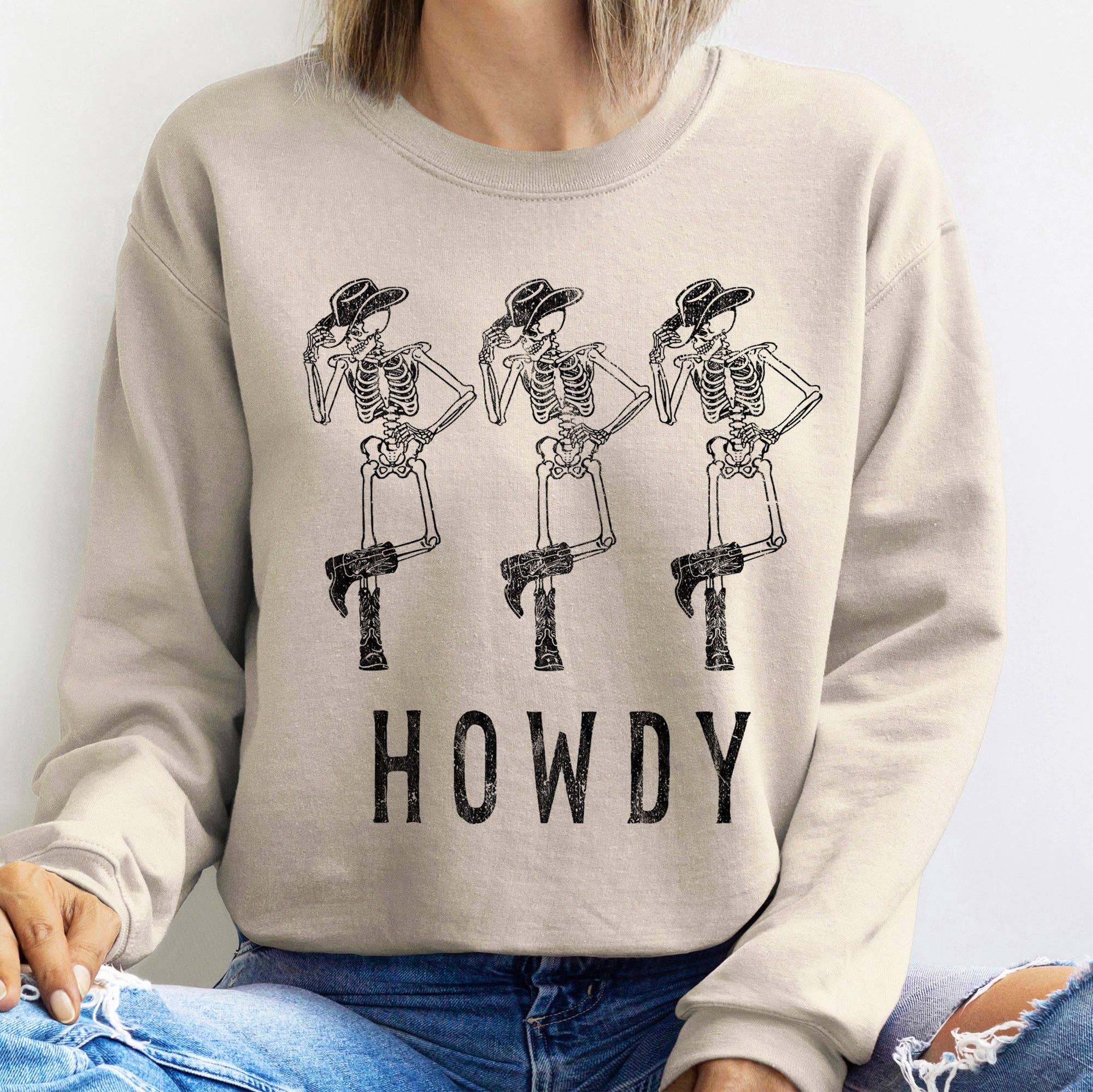 HOWDY COWBOY SKELETONS SWEATSHIRT