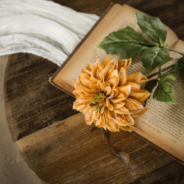 24.5" MUSTARD DAHLIA STEM