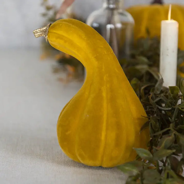 6.5" GOLD FLOCKED GOURD