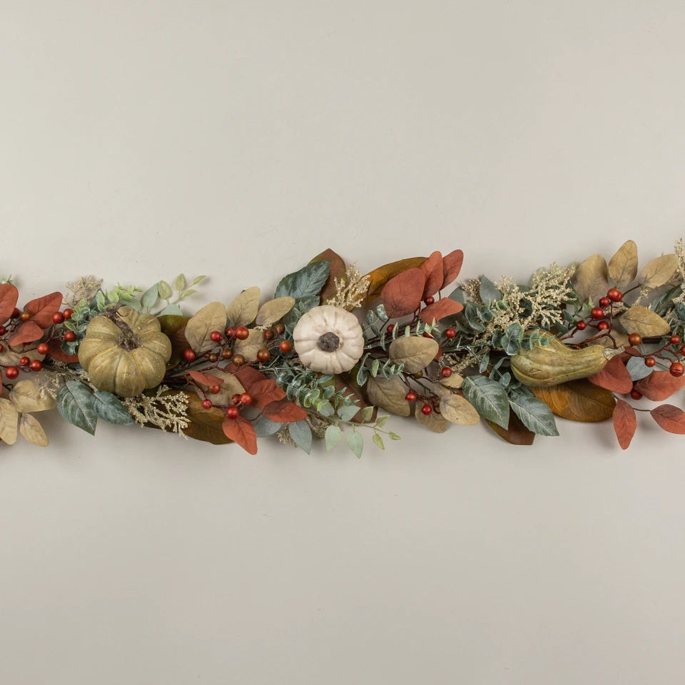6' PUMPKIN, EUCALYPTUS & BERRIES GARLAND
