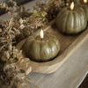 3" GREEN 3D FLAME SHORT PUMPKIN CANDLE