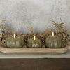 3" GREEN 3D FLAME SHORT PUMPKIN CANDLE