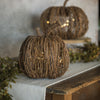 LIGHTED RATTAN PUMPKIN