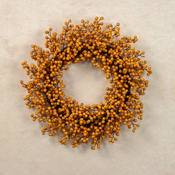 22" DARK YELLOW BERRY WREATH