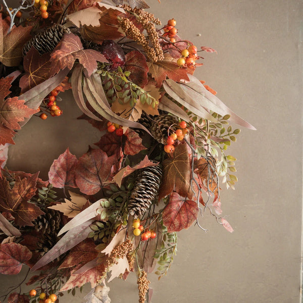 24" MAPLE LEAF & EUCALYPTUS WREATH