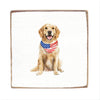 AMERICAN FLAG PET DOG SQUARE BLOCK SIGN