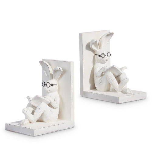 READING BUNNY BOOKEND SET