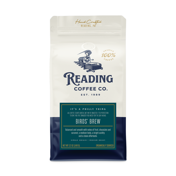 Reading Coffee Co. coffee bag on a white background