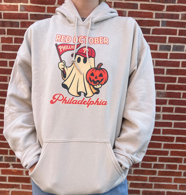 PHILLIES RED OCTOBER GHOST HOODIE