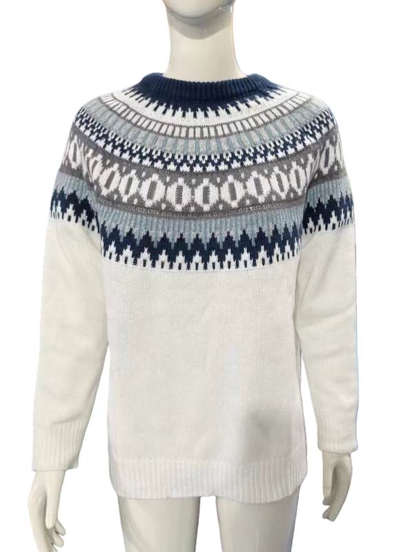 VINTAGE STYLE FAIR ISLE JACQUARD SWEATER