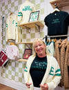 GO BIRDS KNIT STRIPE CARDIGAN