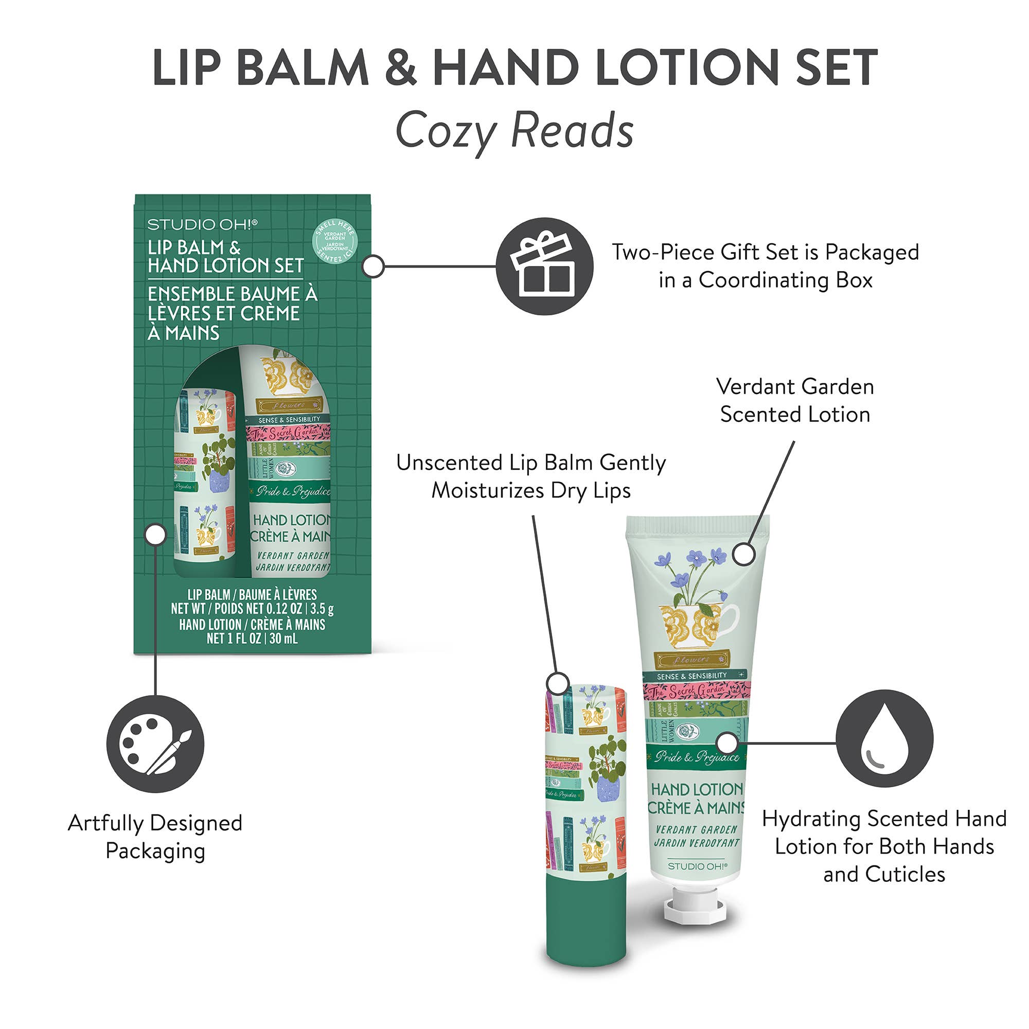 COZY READS LIP BALM & HAND LOTION SET