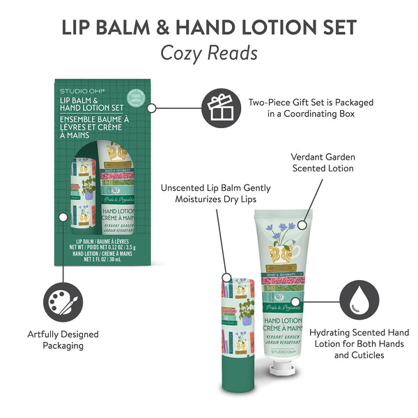 COZY READS LIP BALM & HAND LOTION SET