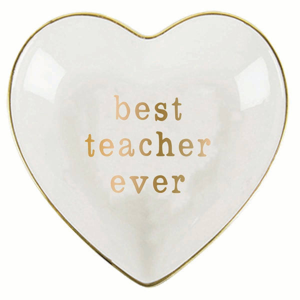 CERAMIC TRINKET TRAY | BEST TEACHER EVER TRINKET DISH