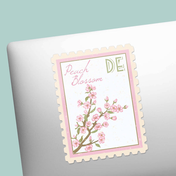DELAWARE STATE FLOWER PEACH BLOSSOM STICKER