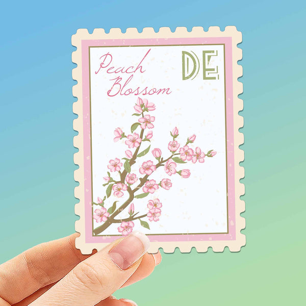 DELAWARE STATE FLOWER PEACH BLOSSOM STICKER