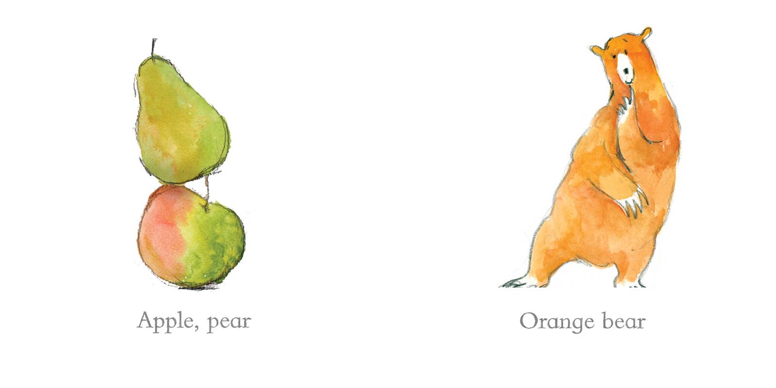 ORANGE PEAR APPLE BEAR BY EMILY GRAVETT BOOK