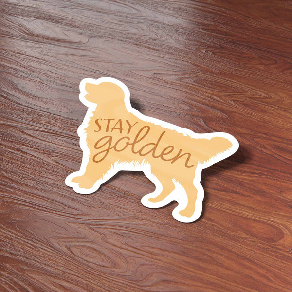 STAY GOLDEN - CUTE GOLDEN RETRIEVER DOG STICKER