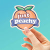 JUST PEACHY STICKER FOR WATER BOTTLE - FUNNY GIRLY DECALS