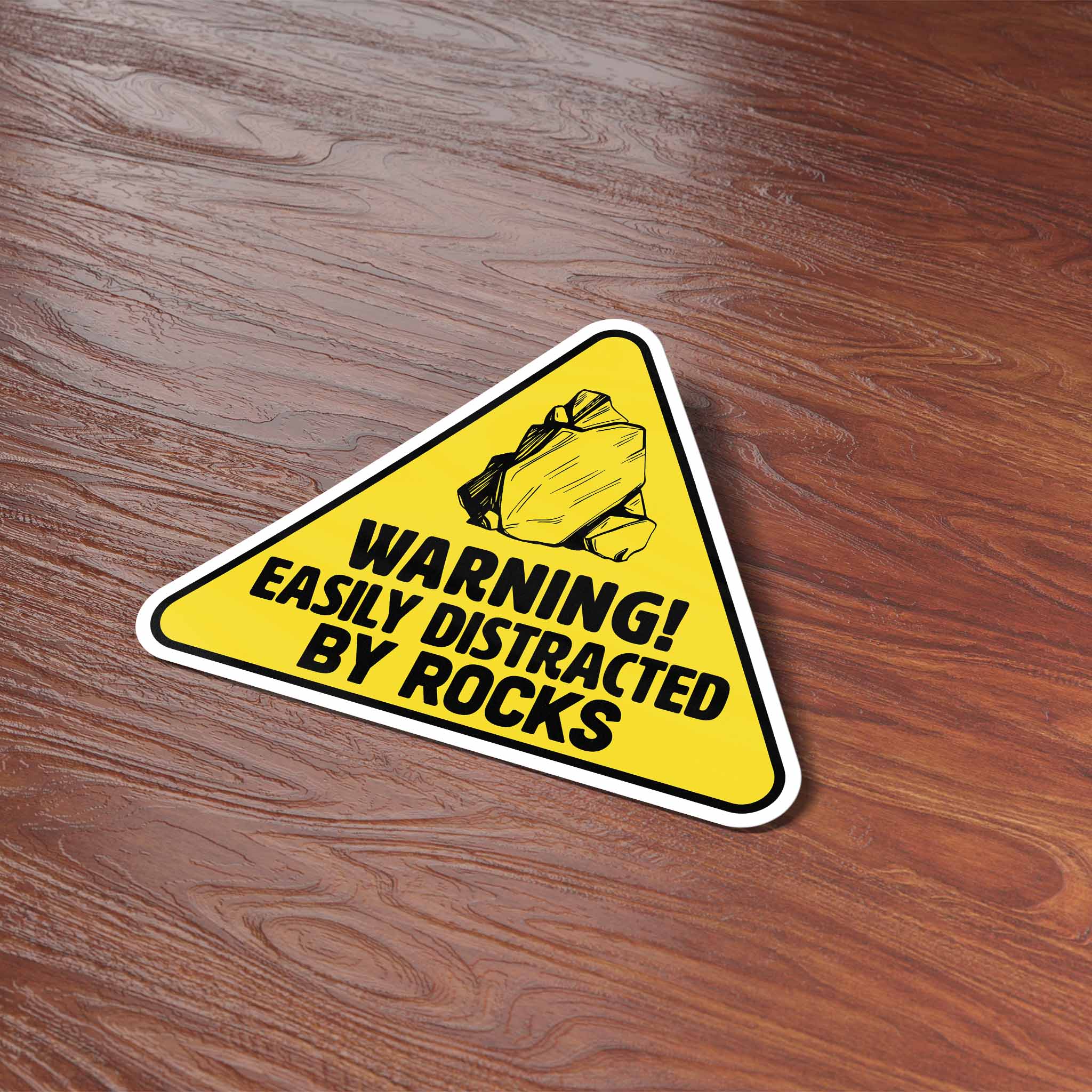 EASILY DISTRACTED BY ROCKS STICKER - FUNNY NATURE GIFT