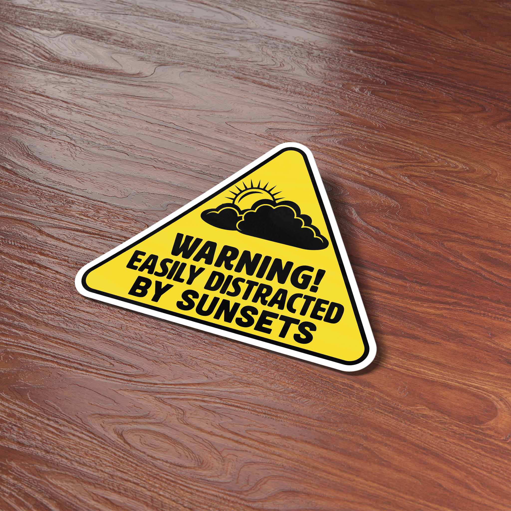EASILY DISTRACTED BY SUNSETS STICKER - FUNNY NATURE GIFT