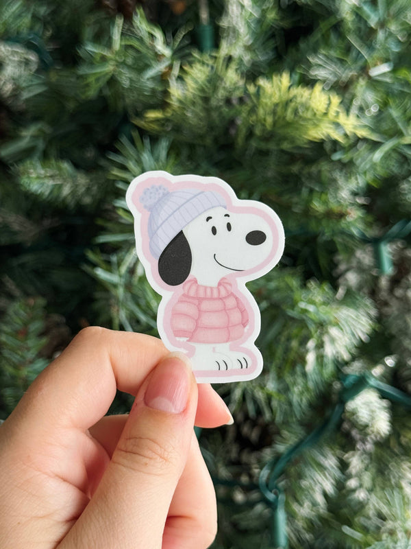 COZY WINTER SNOOPY - PEANUTS VINYL STICKER