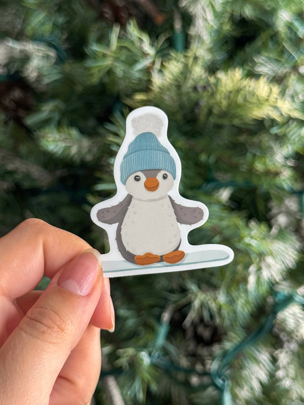SNOWBOARD PENGUIN - VINYL STICKER