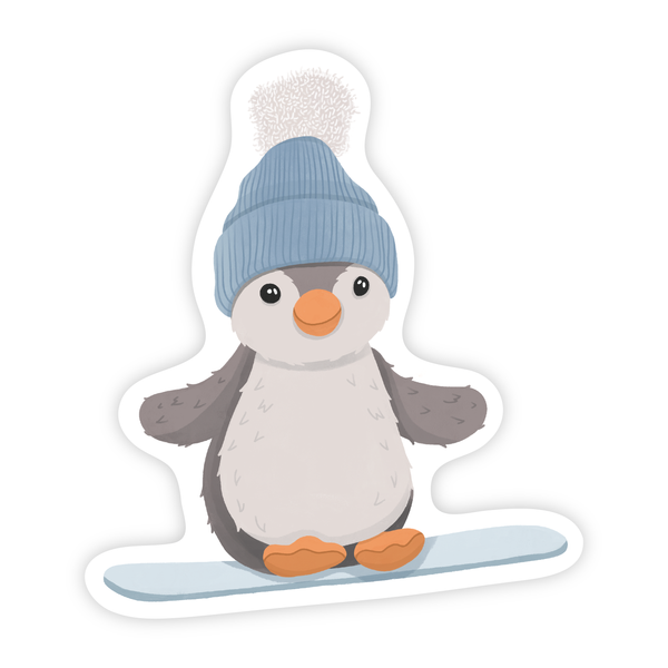 SNOWBOARD PENGUIN - VINYL STICKER
