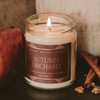 AUTUMN ORCHARD SOY CANDLE - PATTERNED 9 OZ - CLEAR JAR (MULLED CIDER)