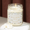 BEST MOM EVER SOY PATTERNED CANDLE - CLEAR JAR - 9 OZ (WILDFLOWERS AND SALT)