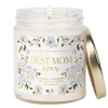 BEST MOM EVER SOY PATTERNED CANDLE - CLEAR JAR - 9 OZ (WILDFLOWERS AND SALT)