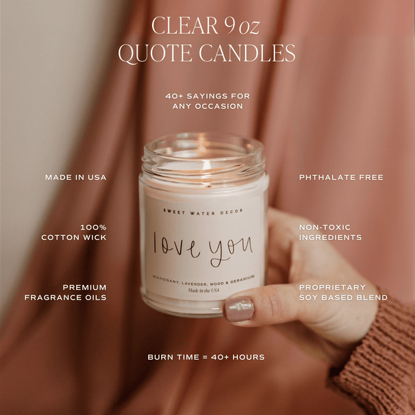 BOY MOM SOY CANDLE - CLEAR JAR - 9 oz (Palo Santo Patchouli)