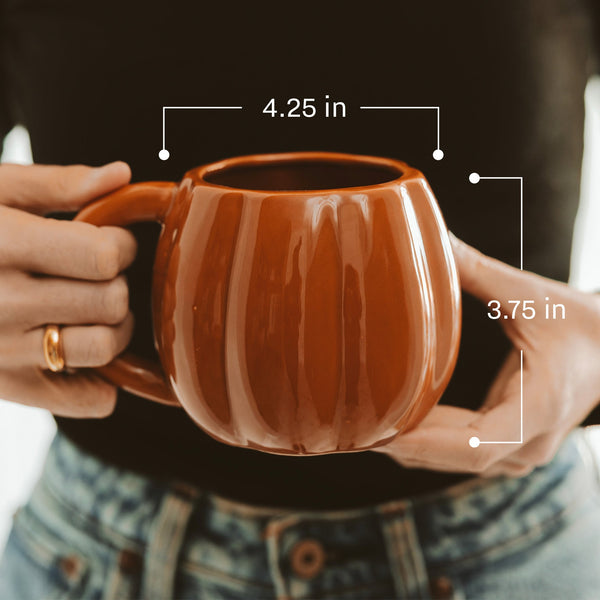 BROWN PUMPKIN 19OZ. FIGURINE COFFEE MUG