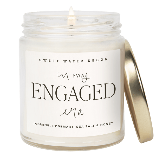 IN MY ENGAGED ERA SOY CANDLE - CLEAR JAR -  9 OZ (WILDFLOWERS AND SALT)