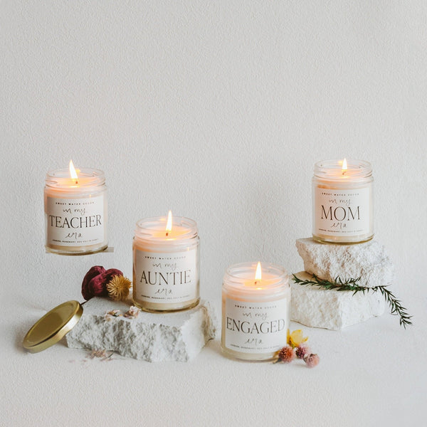 IN MY ENGAGED ERA SOY CANDLE - CLEAR JAR -  9 OZ (WILDFLOWERS AND SALT)