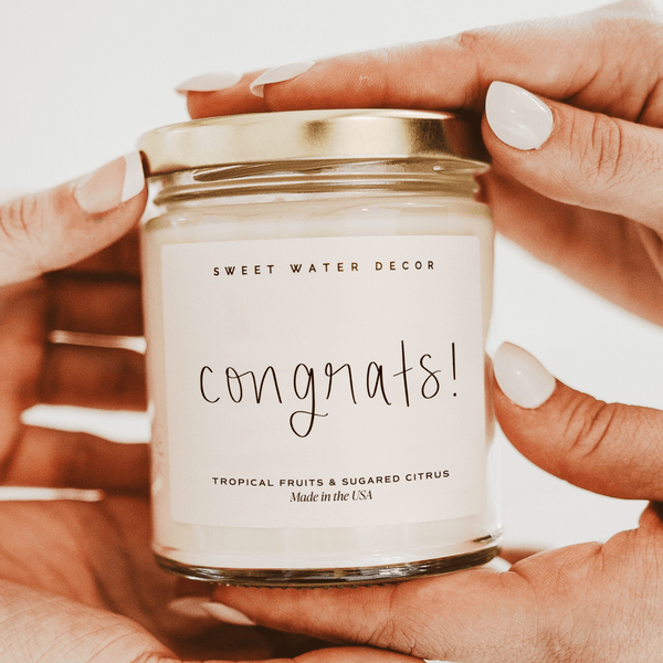 CONGRATS! SOY CANDLE - CLEAR JAR - 9 OZ (ISLAND AIR)