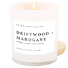 DRIFTWOOD AND MAHOGANY SOY CANDLE - WHITE JAR - 11 OZ
